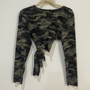 Come And Find Me Camo Crop Top - Fashion Nova